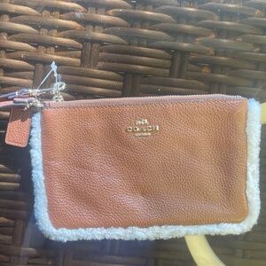 COACH Shearling wristlet